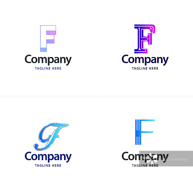 字母F大logo组合设计创意图片素材