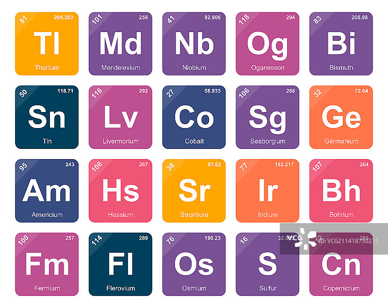 元素周期表图标包设计图片素材