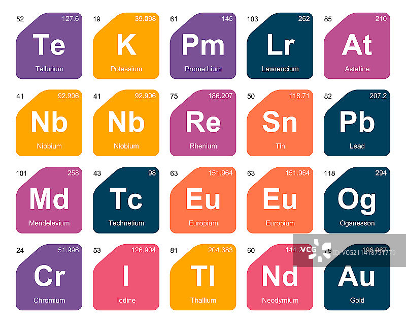 元素周期表图标包设计图片素材