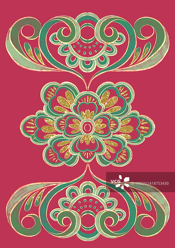 非凡洋红中国风纹样图片素材