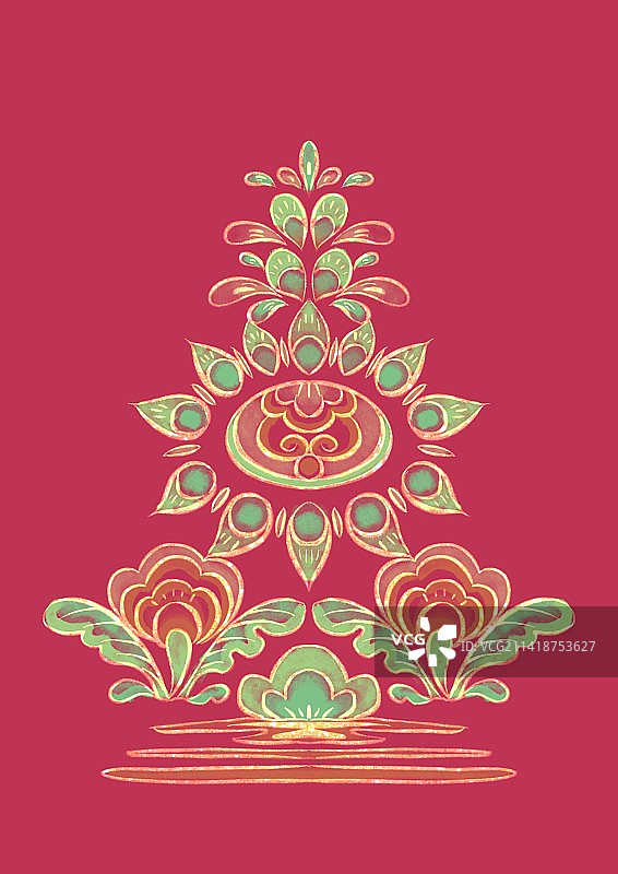 非凡洋红中国风纹样图片素材