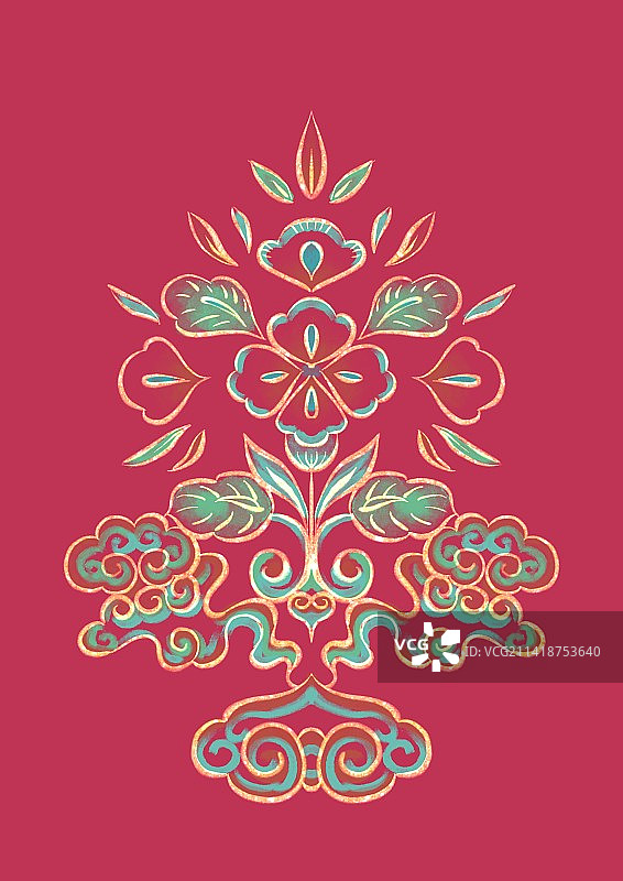 非凡洋红中国风纹样图片素材