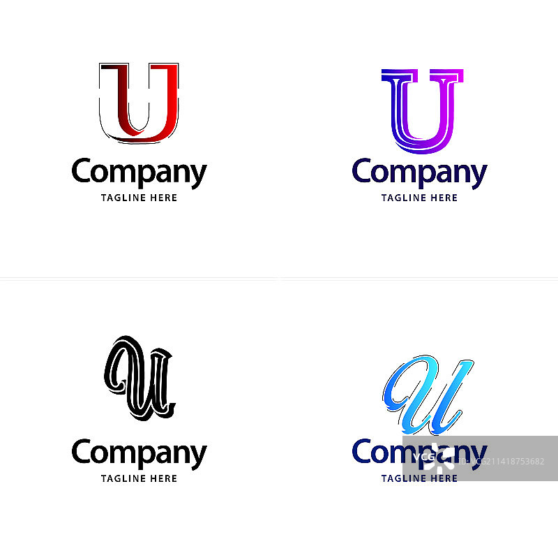 字母U创意现代标志包设计图片素材