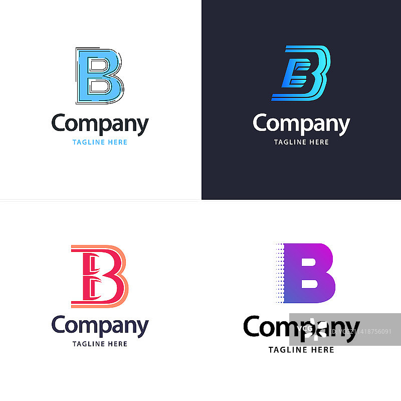 字母B大标志创意现代设计图片素材