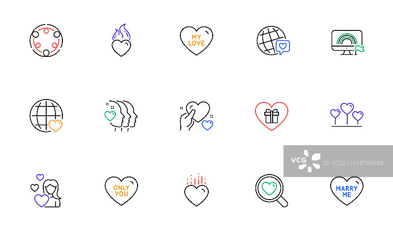 爱心与包容的线条图标图片素材