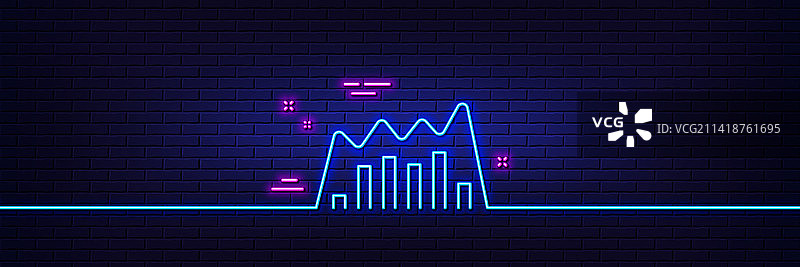 投资图表线图标金融图形霓虹灯图片素材