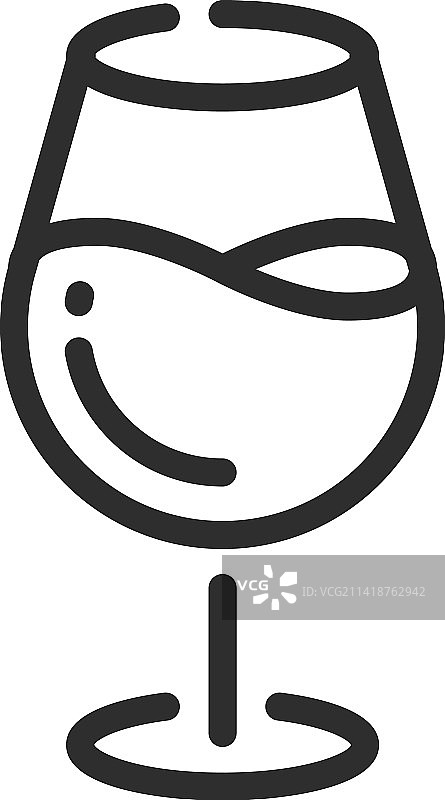 葡萄酒杯线条图标酒精饮料符号图片素材