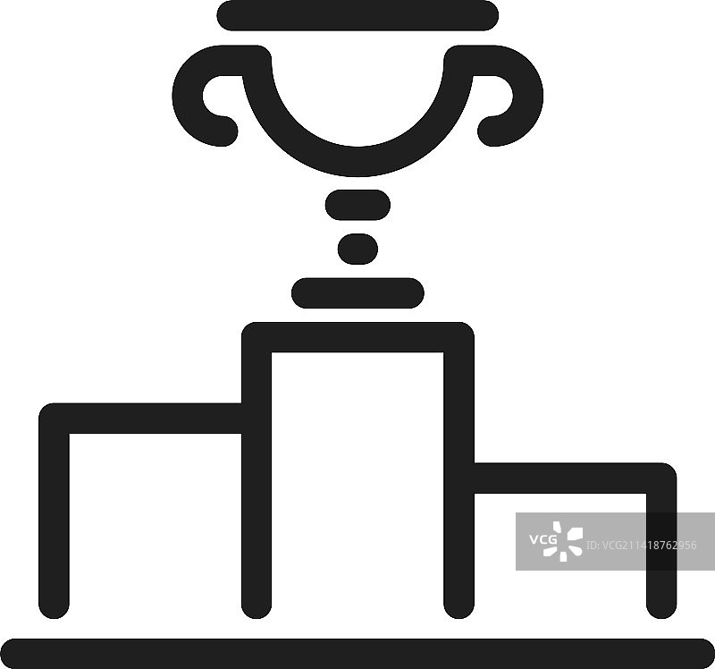 线性图标：领奖台上的奖杯图片素材