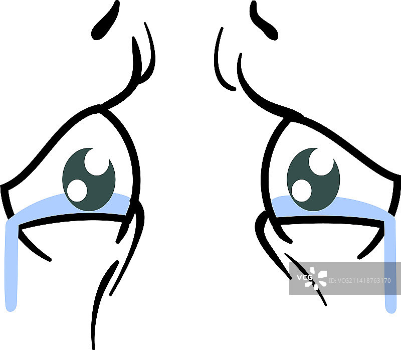 充满泪水的哭泣眼睛漫画表情图片素材