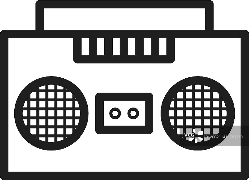 线性复古录音机图标图片素材