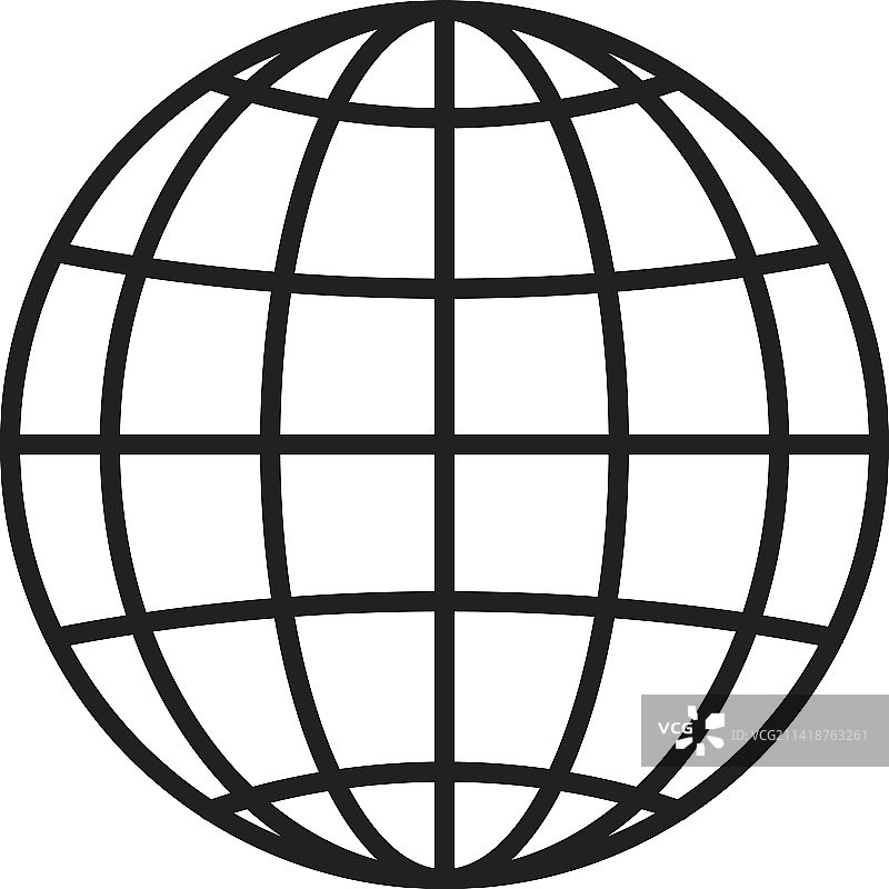 全球线路图标世界地图圆形网格图片素材