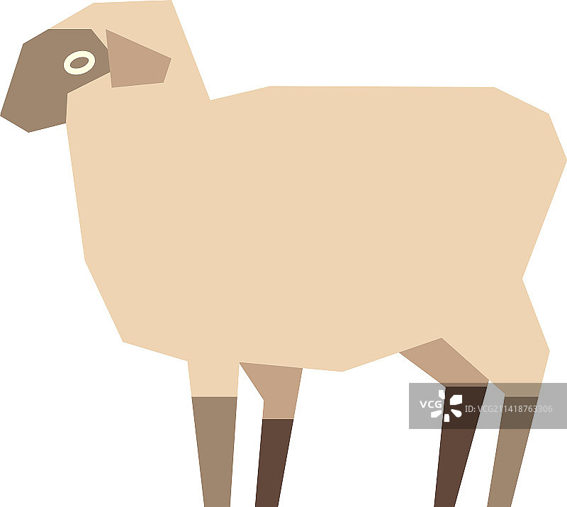 多边形风格的绵羊图标图片素材