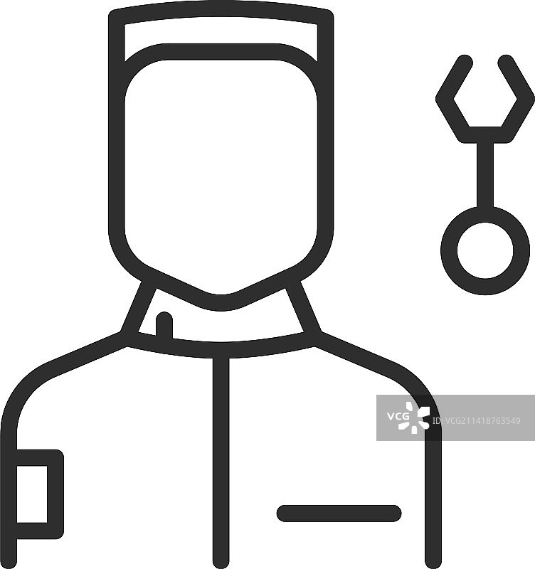维修工维护服务人员线条图标图片素材