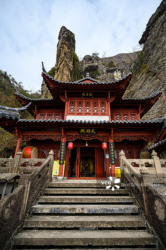 浙江杭州建德大慈岩景区天师殿景观图片素材