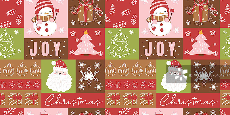 冬季圣诞主题无缝图案图片素材