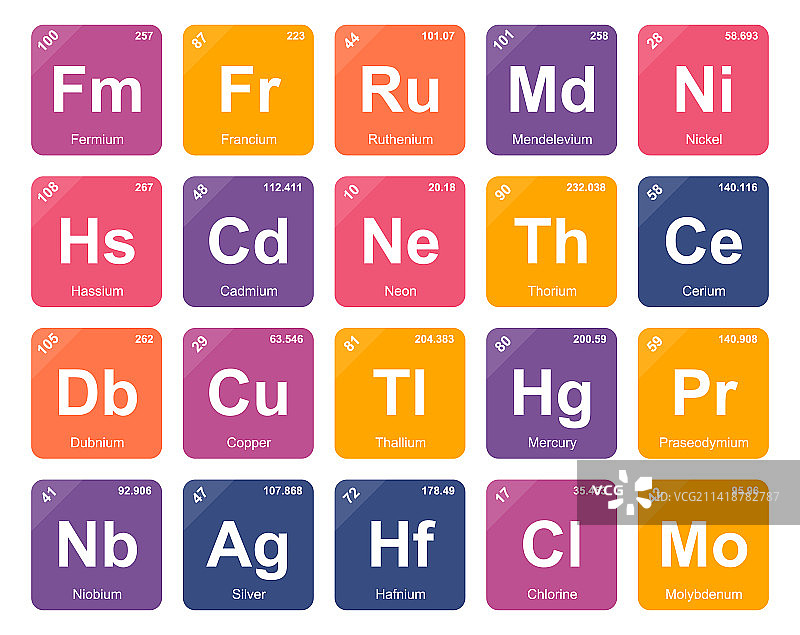 元素周期表图标包设计图片素材