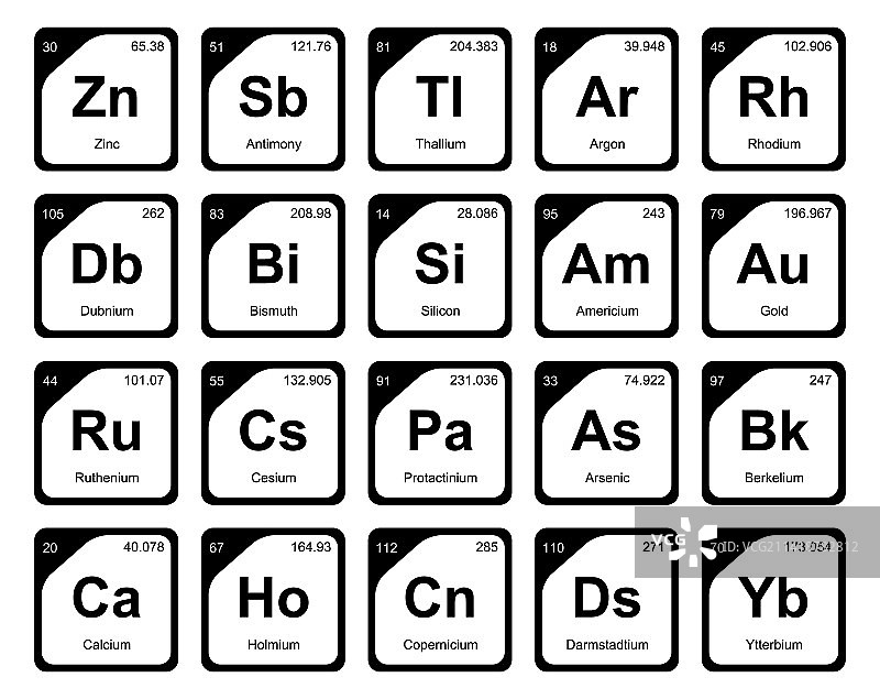 元素周期表图标包设计图片素材