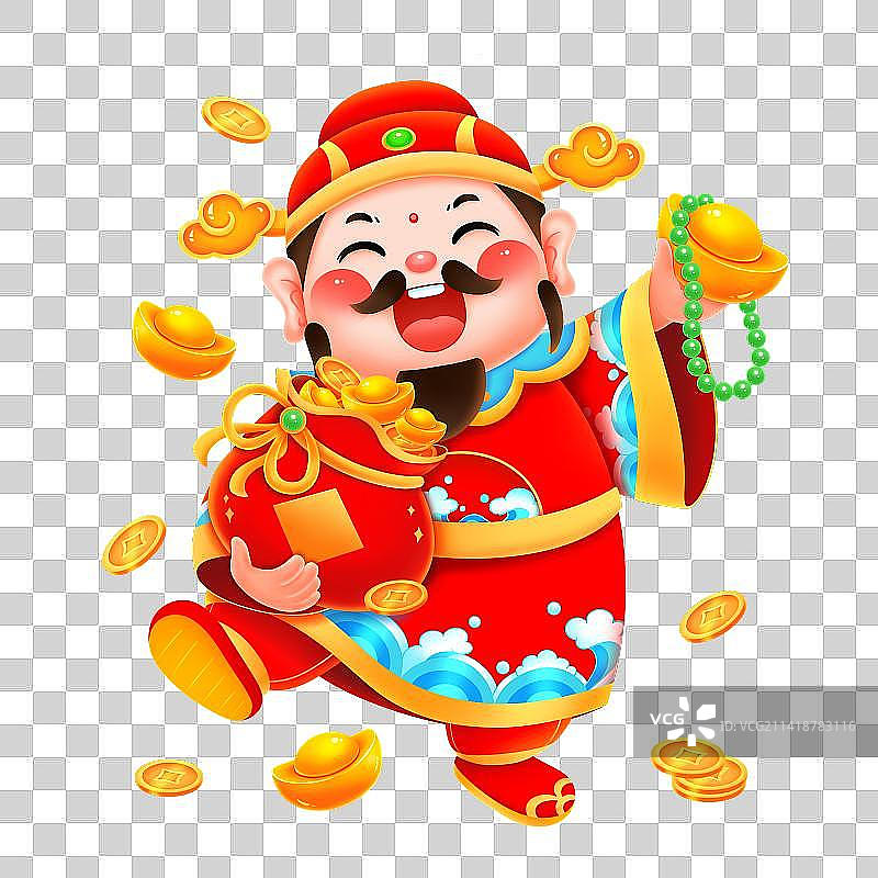 新年春节财神招财纳福图片素材