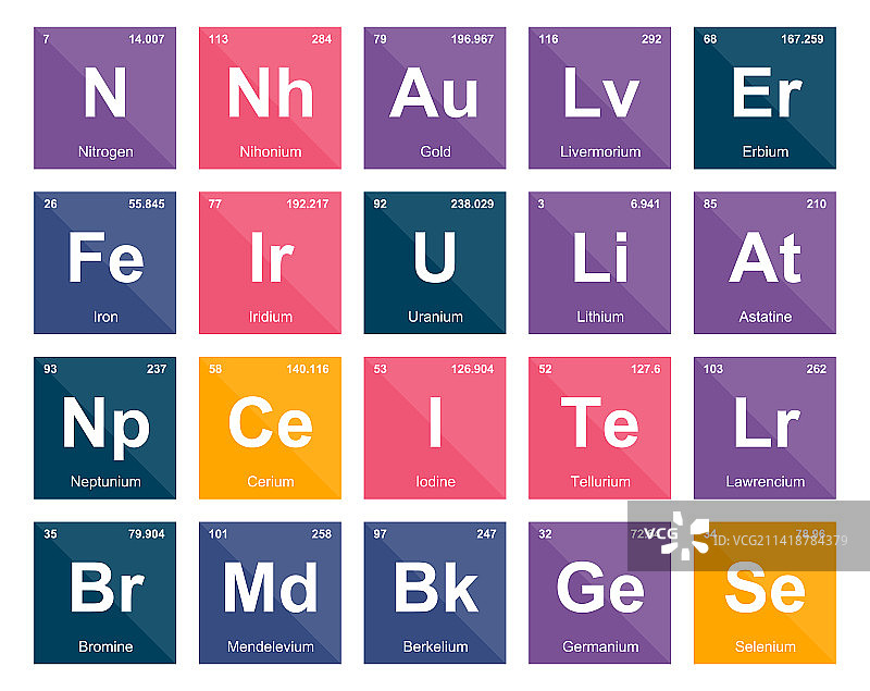 元素周期表图标包设计图片素材