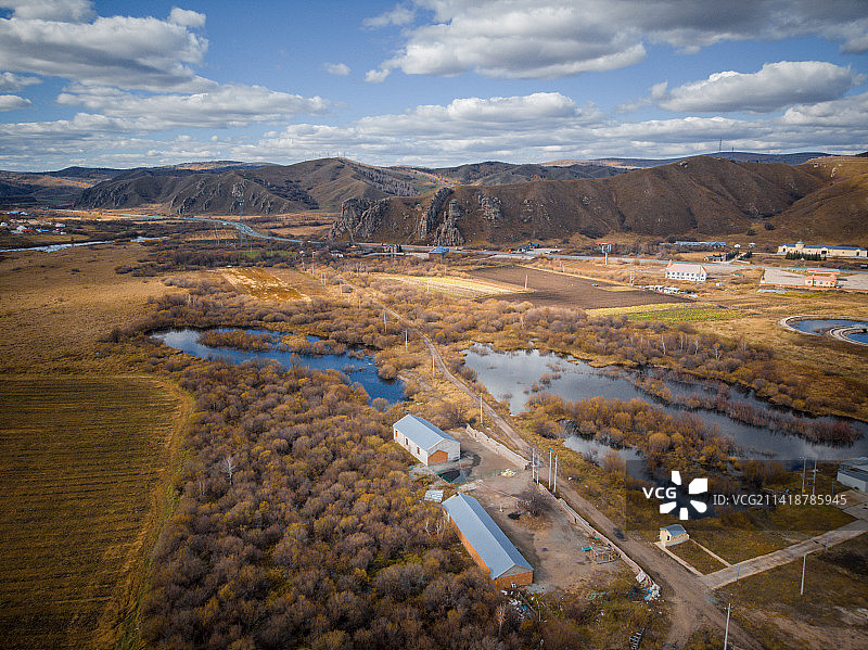 中国内蒙古阿尔山的秋天的航拍风光图片素材