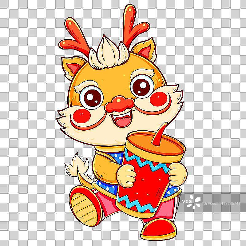 国潮新年春节龙年爆竹龙图片素材