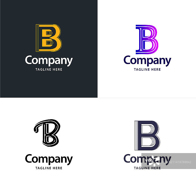 字母B大标志创意现代设计图片素材