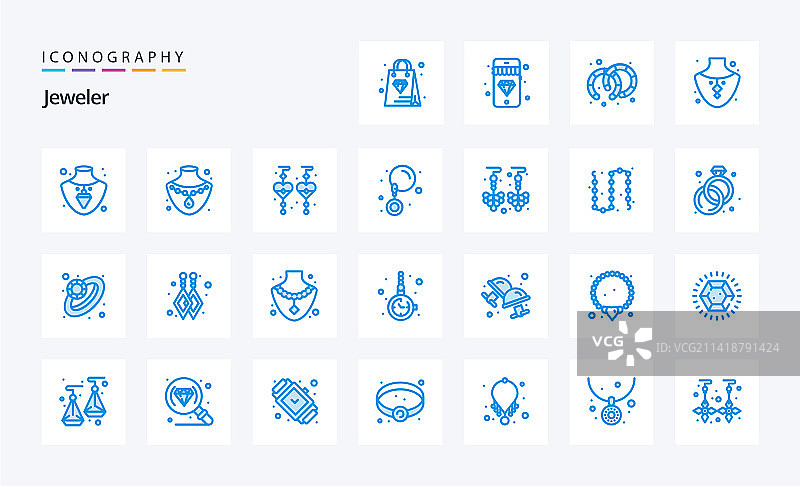 25个珠宝蓝色图标合集图片素材