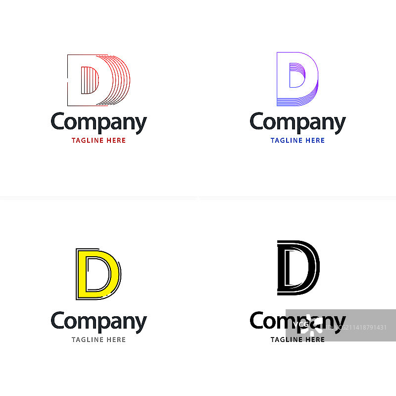 创意现代字母D大标志包设计图片素材