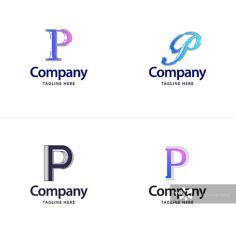 字母P创意现代logo设计图片素材