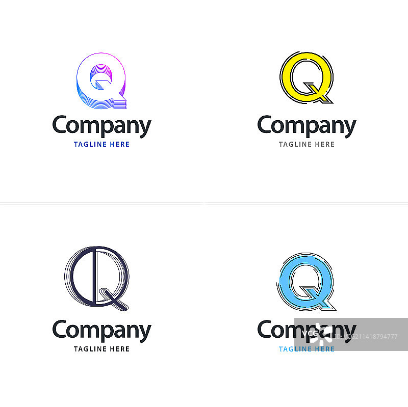 字母Q大标志包设计创意现代图片素材