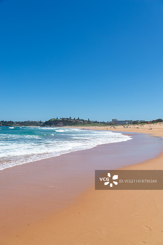 美国晴朗蓝天下的海滩风光图片素材