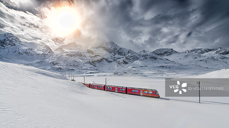美国雪山壮丽景色图片素材