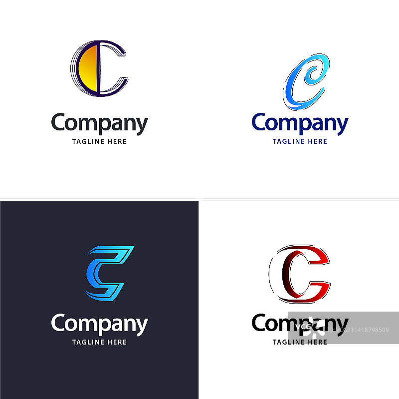字母C大标志包设计，创意现代图片素材