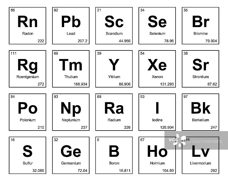 元素周期表图标包设计图片素材