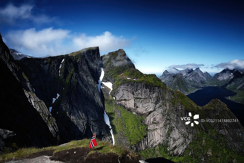 挪威雷讷山峦景色图片素材