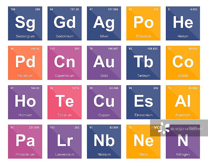 元素周期表图标包设计图片素材