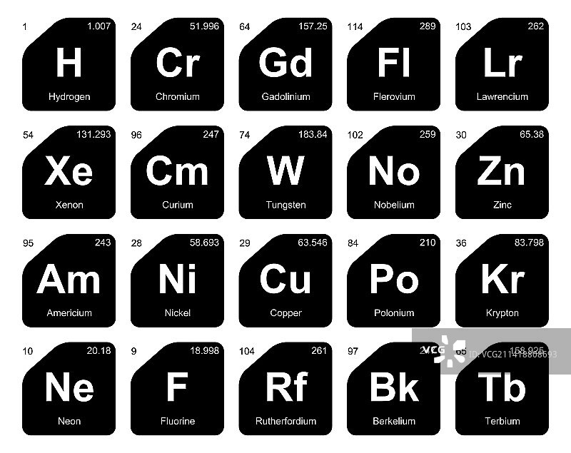 元素周期表图标包设计图片素材