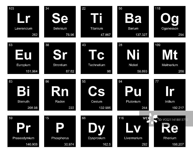 元素周期表图标包设计图片素材