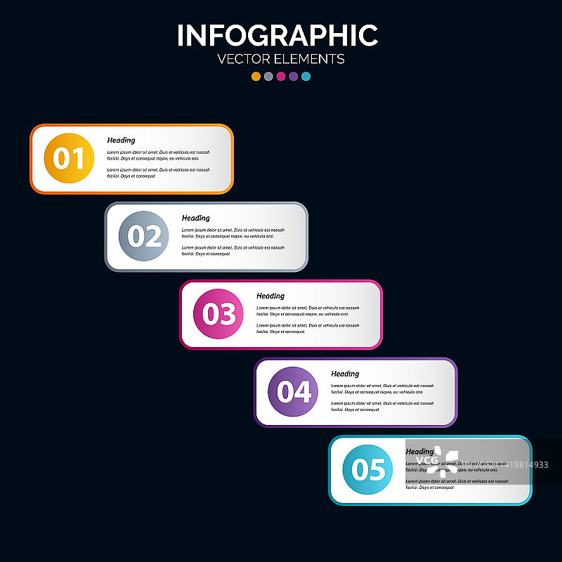 5步信息图设计与营销图片素材