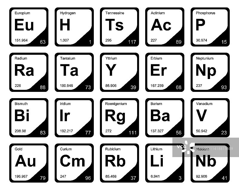 元素周期表图标包设计图片素材