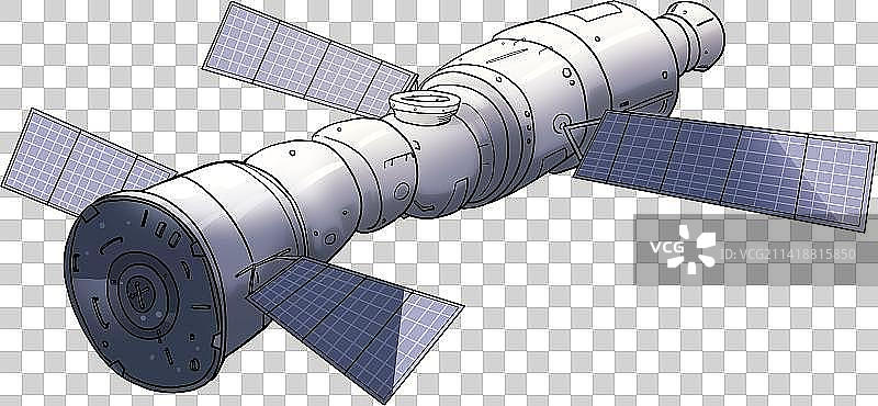 神舟飞船与中国天宫空间站探索宇宙科学任务图片素材
