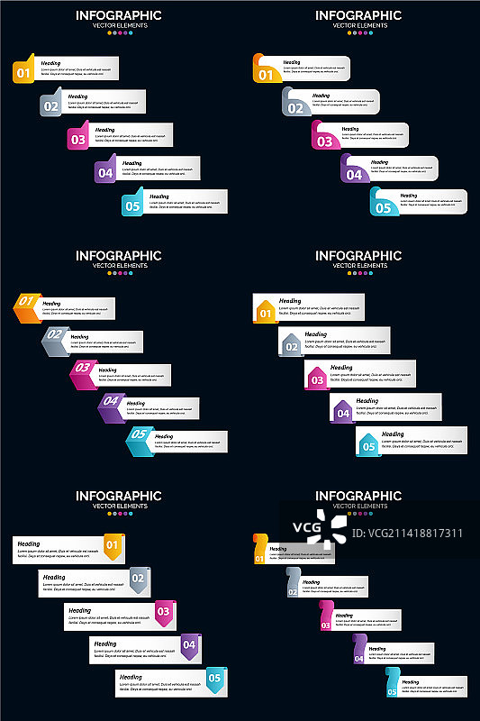 带有信息图表和循环图的复杂想法图片素材