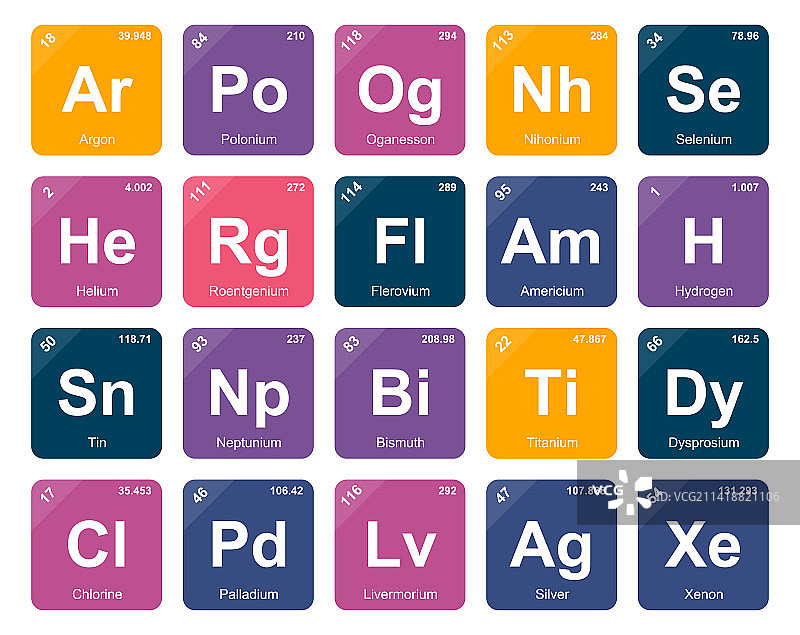 元素周期表图标包设计图片素材