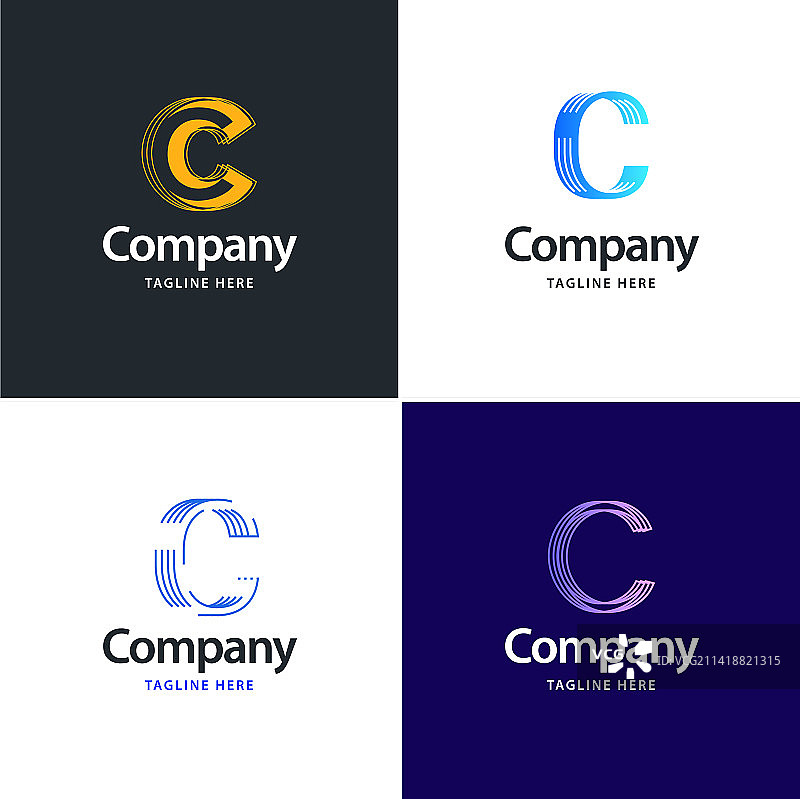 字母C大标志包设计，创意现代图片素材