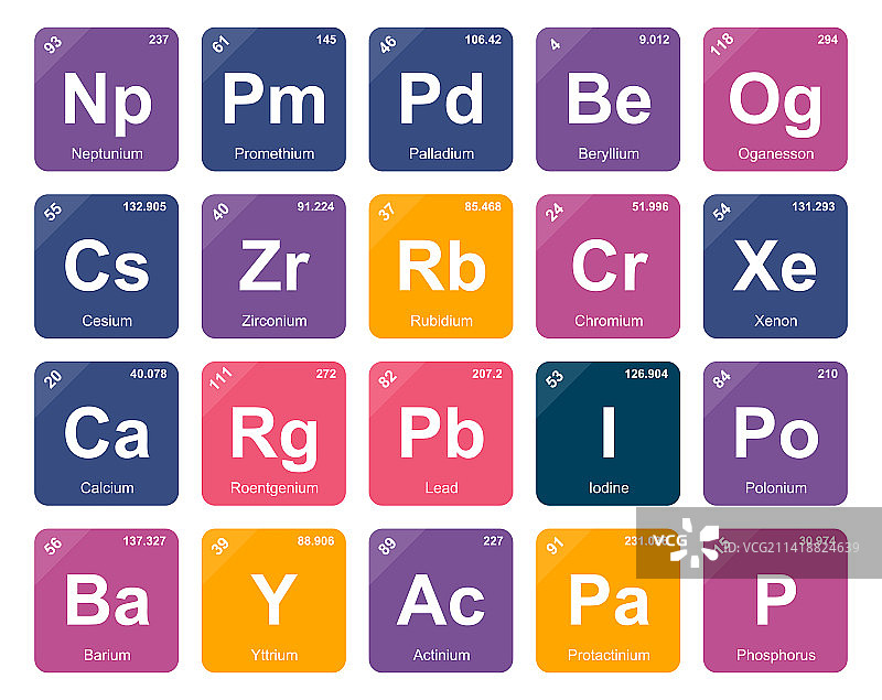 元素周期表图标包设计图片素材