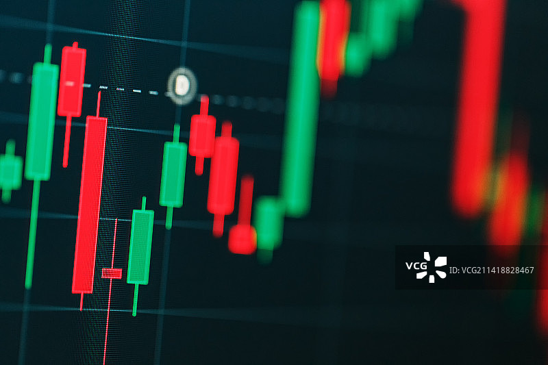 股市投资交易的日本烛台图表，罗马尼亚图片素材