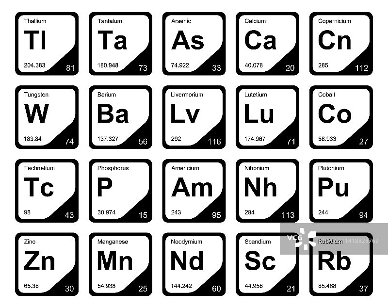 元素周期表图标包设计图片素材