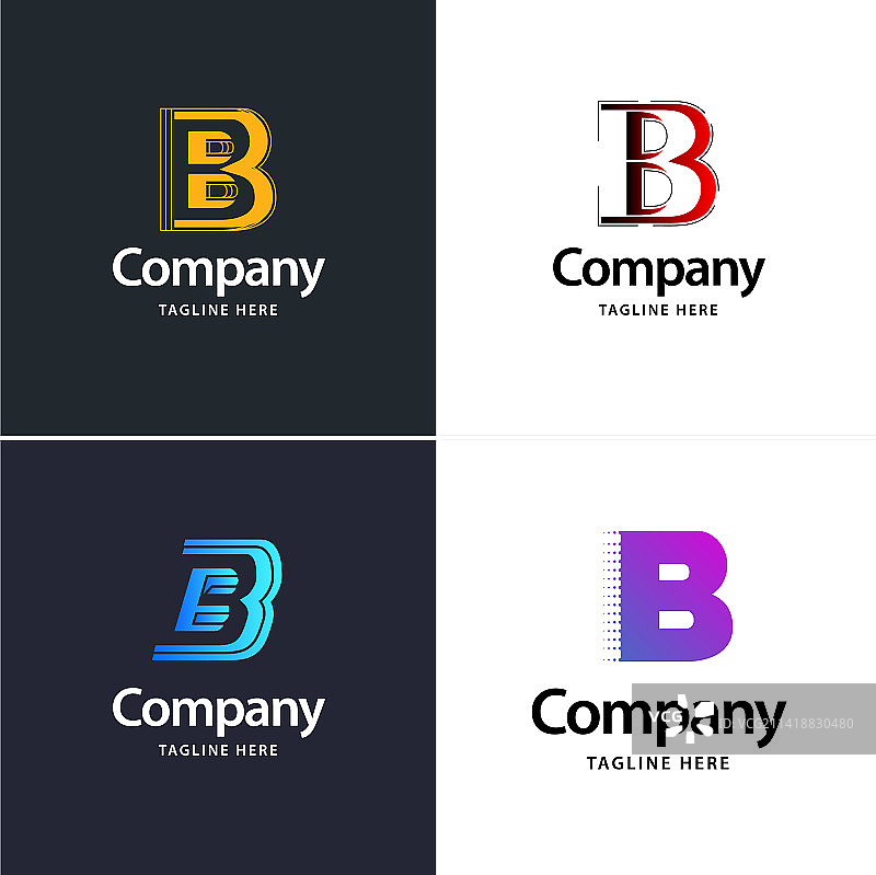 字母B大标志创意现代设计图片素材