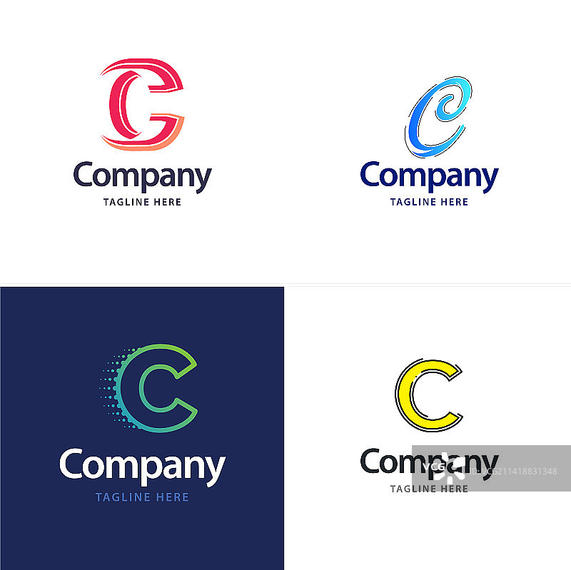字母C大标志包设计，创意现代图片素材
