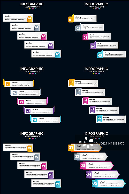 带有信息图表和循环图的复杂想法图片素材